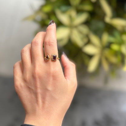 Brass 2stone ring 15