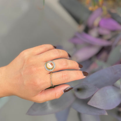 Silver925×brass design ring 22