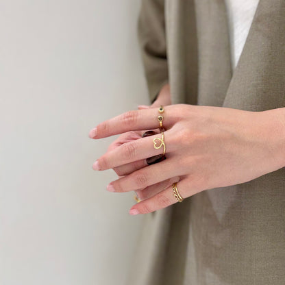 Brass Heart plain ring 11