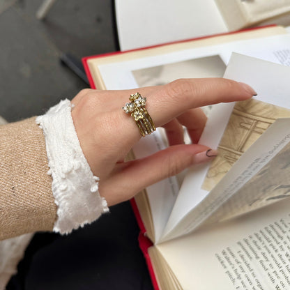 Stacking plain ring〈Flower〉