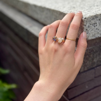 Brass 2stone ring 14