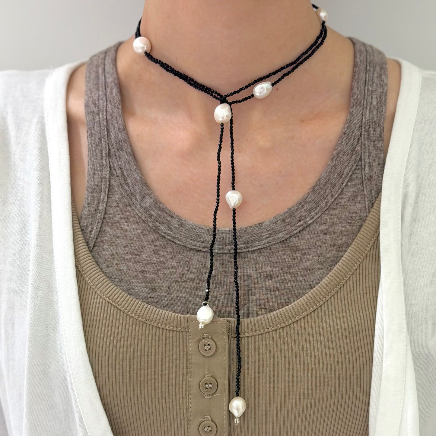 Pearl×Stone necklace 4