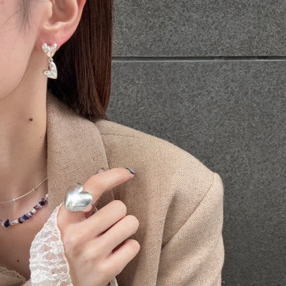 Silver925 plain pierce〈Heart〉2