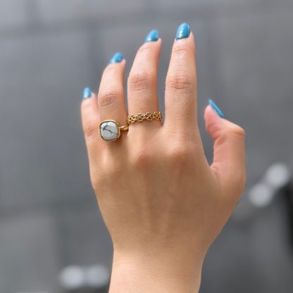 Brass design ring 15