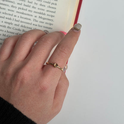 Brass petit ring〈Citrine〉