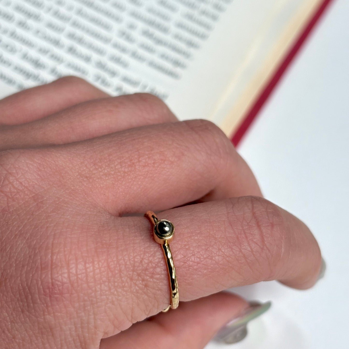 Brass petit ring〈Pyrite〉