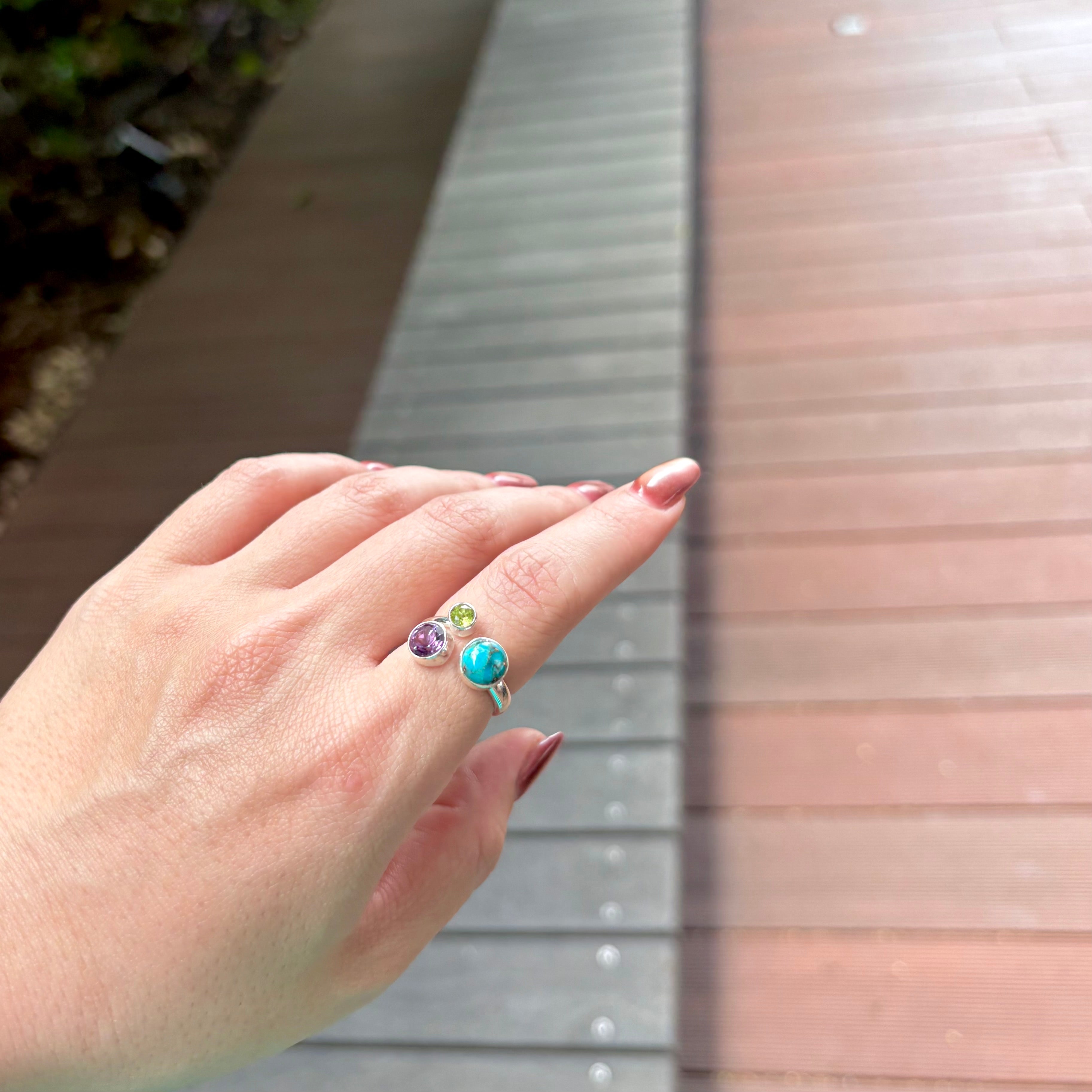 テトリスカラー銀貨　カラー　TEP Silver925 3stone ring 1 – Biju mam