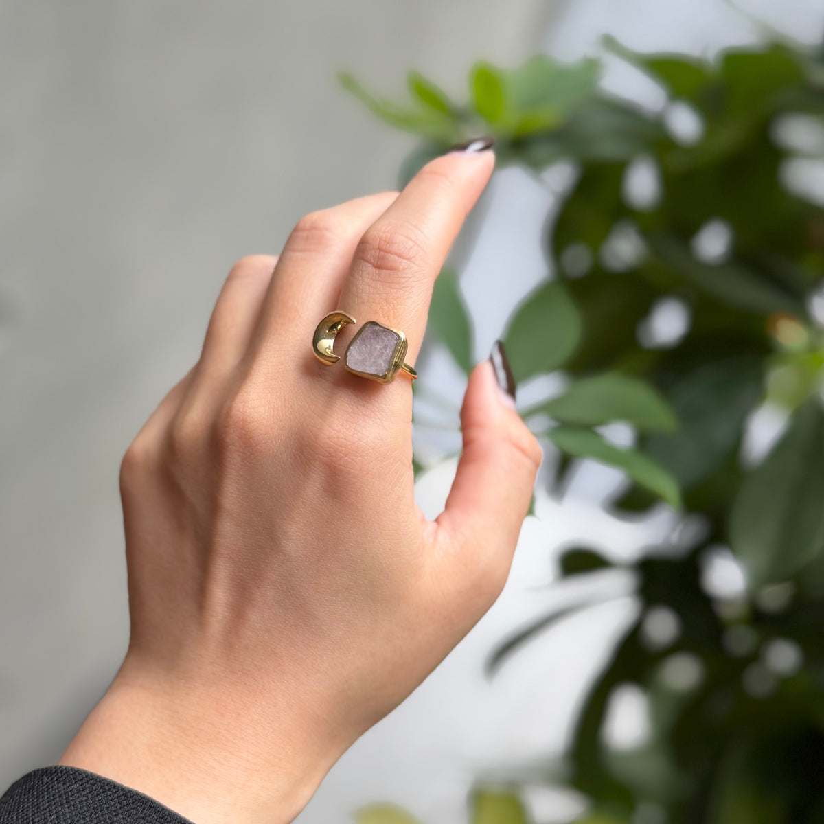 Brass Moon design ring