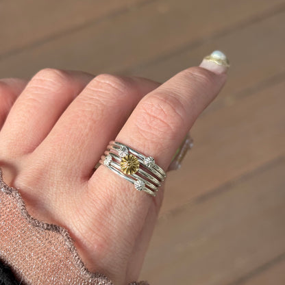 Stacking plain ring 〈Flower〉