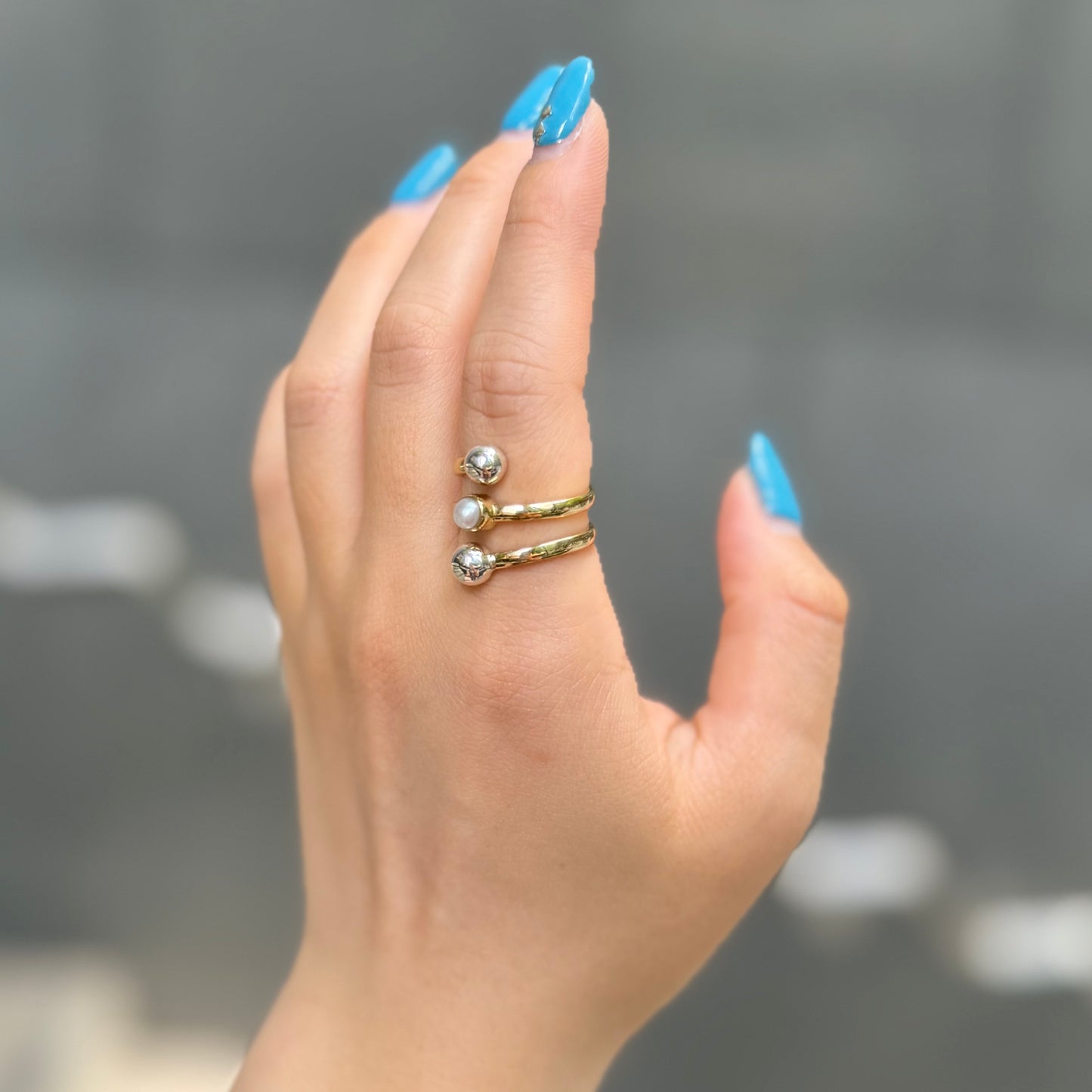 Silver925×Brass design ring 19
