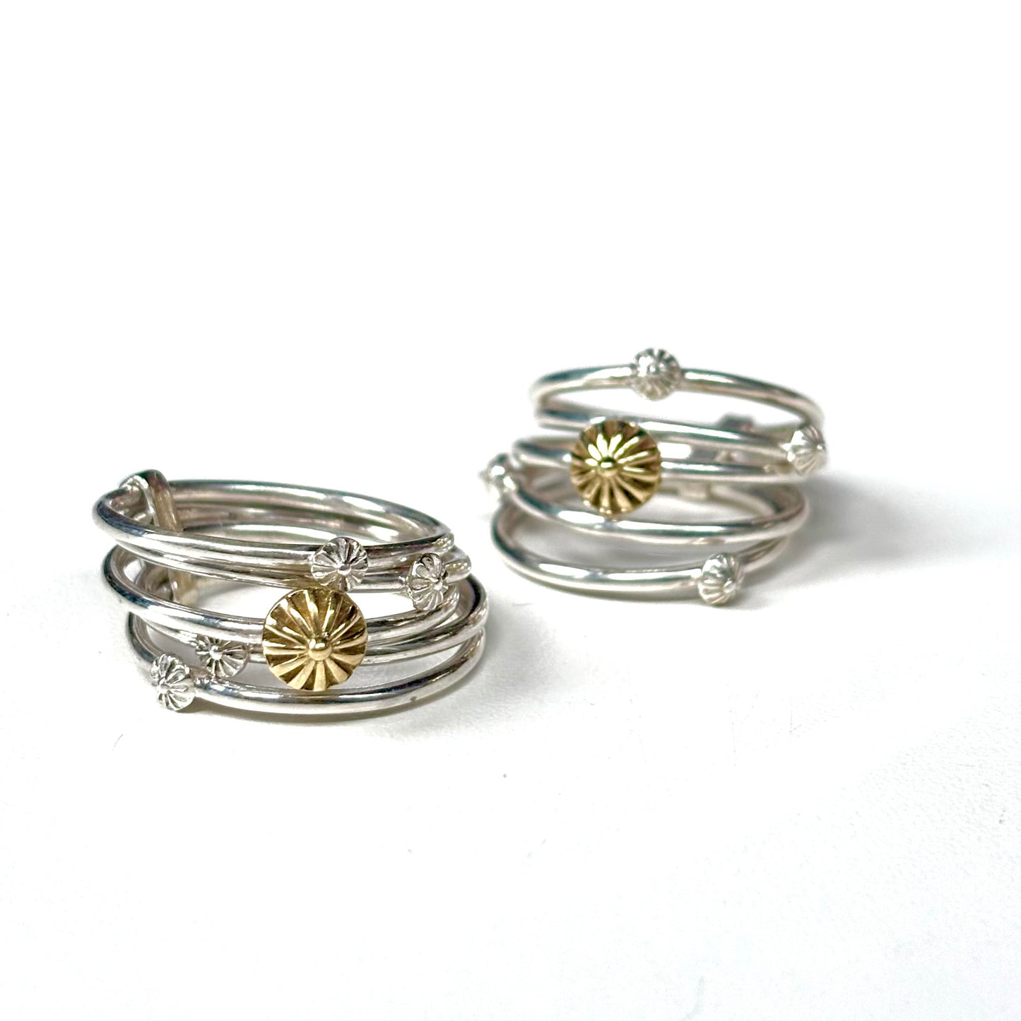 Stacking plain ring 〈Flower〉