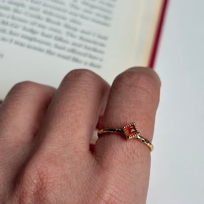 Brass petit ring〈Carnelian〉