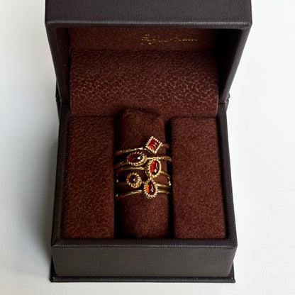Brass petit ring〈Garnet〉