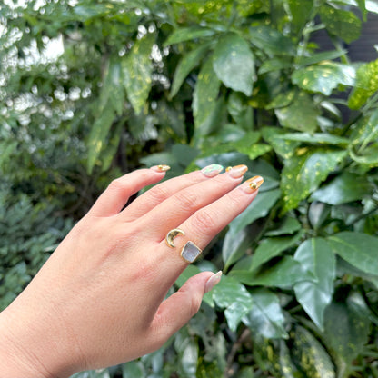 Brass Moon × Stone ring