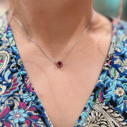 Enamel × stone necklace