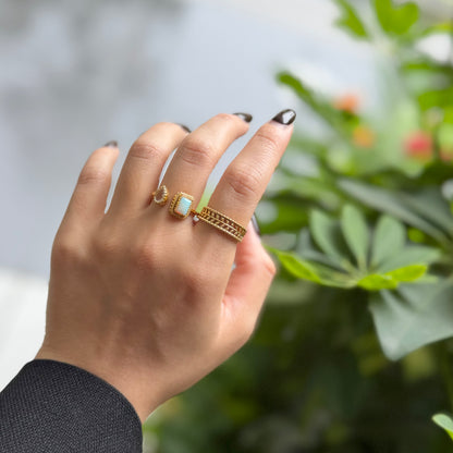 Brass 2stone ring 15