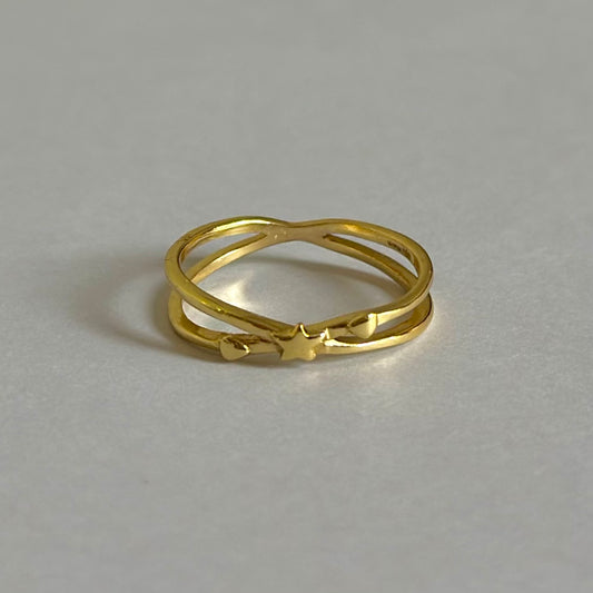 Brass star plain ring 4