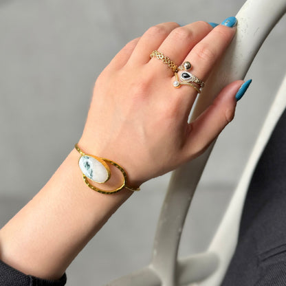 Brass 1stone bangle 3