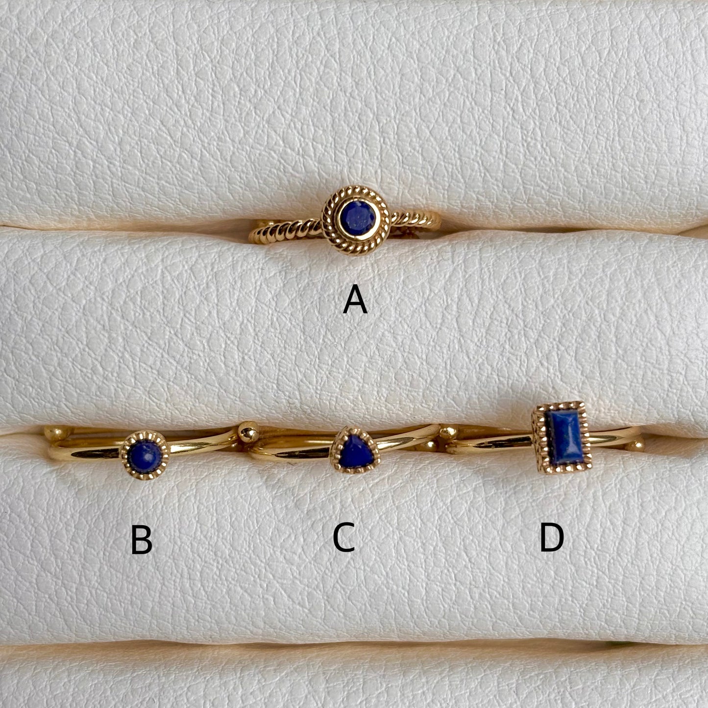 Brass petit ring〈Lapis lazuli〉