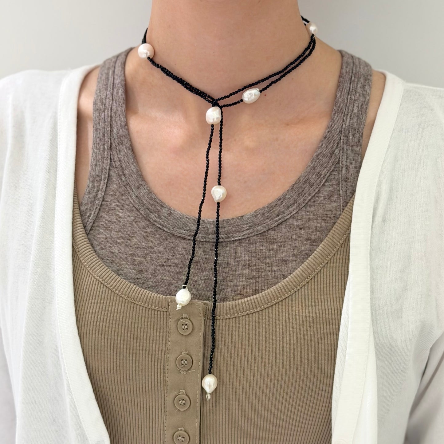 Pearl×Stone necklace 4