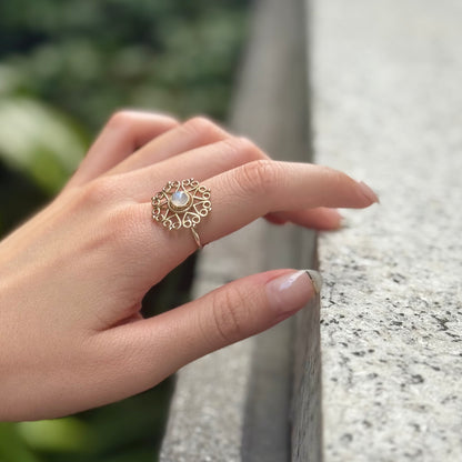 Flower design ring 13