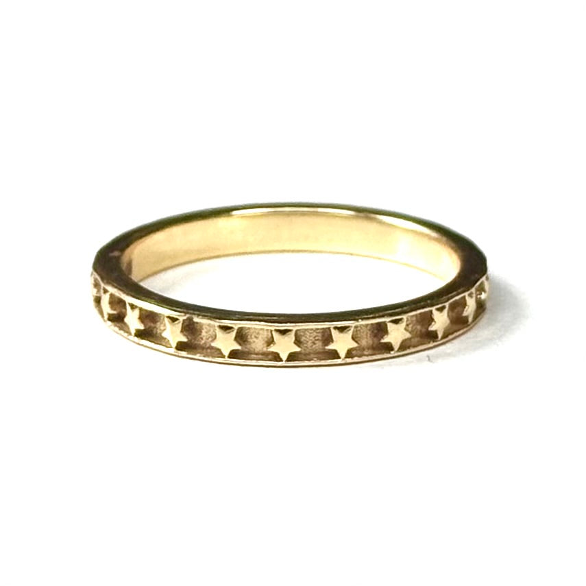 Brass star plain ring 14