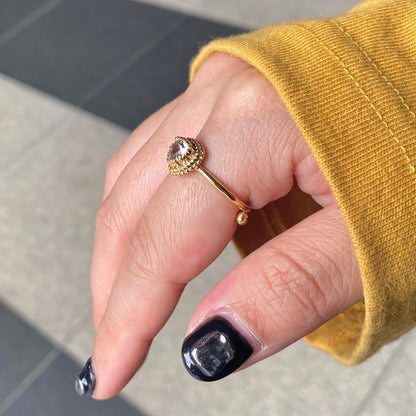 Brass petit  ring〈clear〉