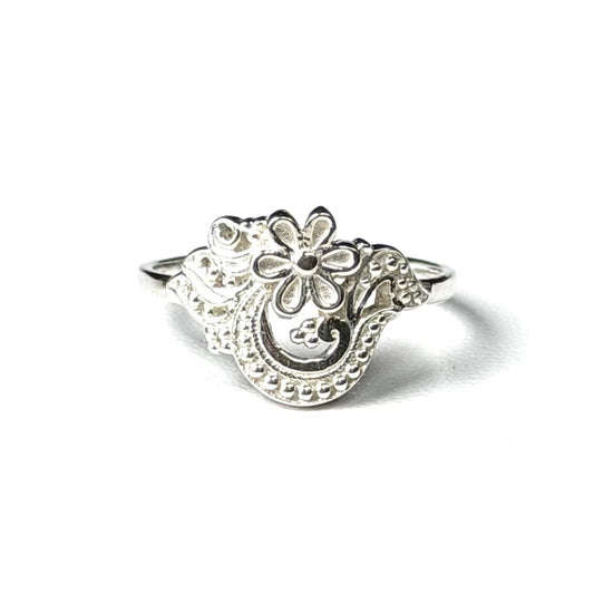 Flower plain ring 9