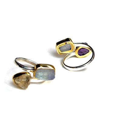 Roughcut 2stone ring 27