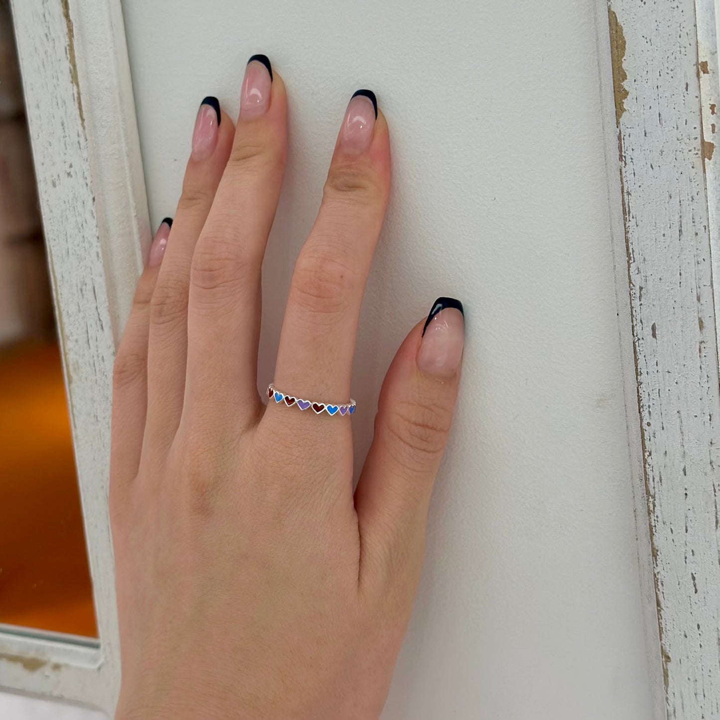 Heart enamel ring 1