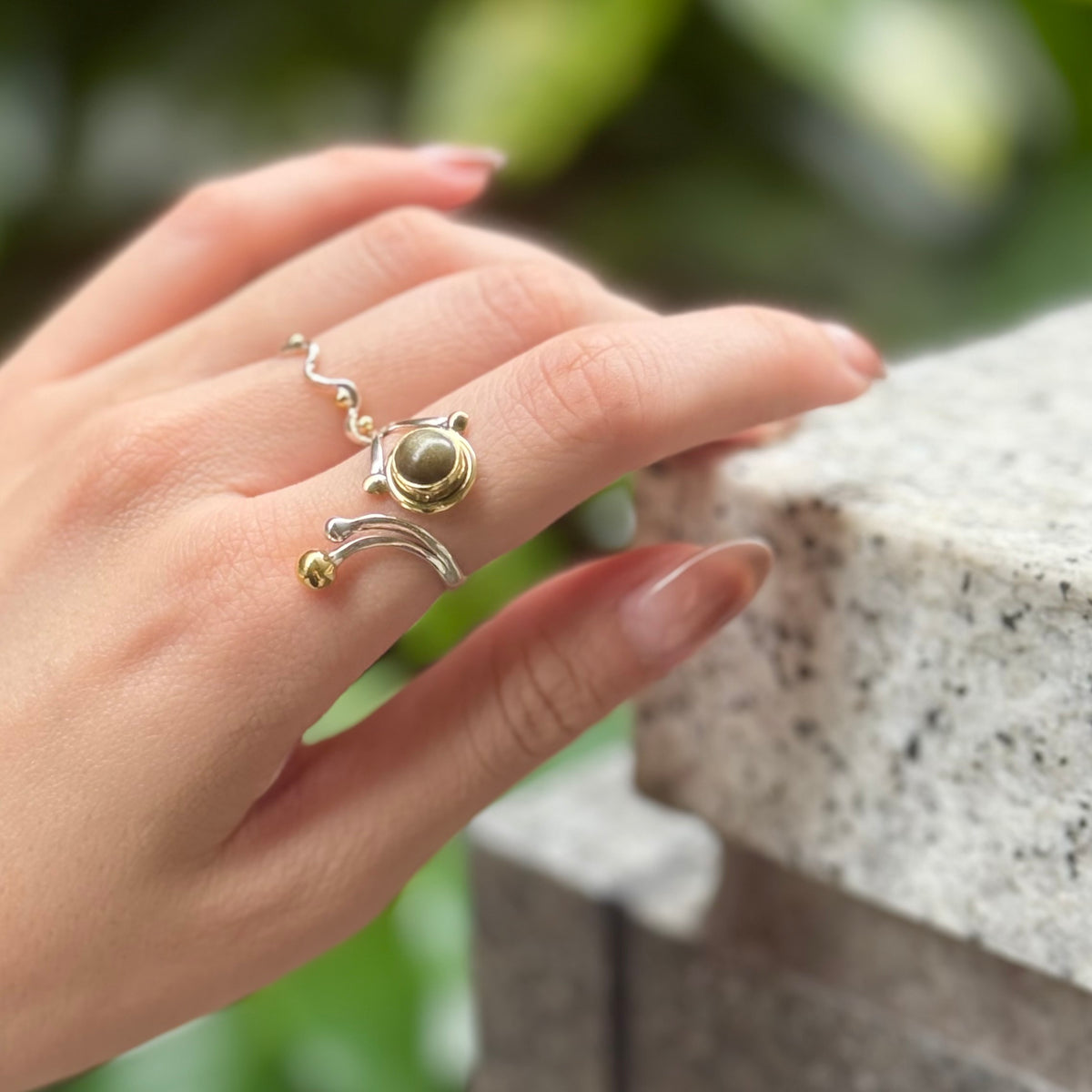Silver925×brass design ring 23