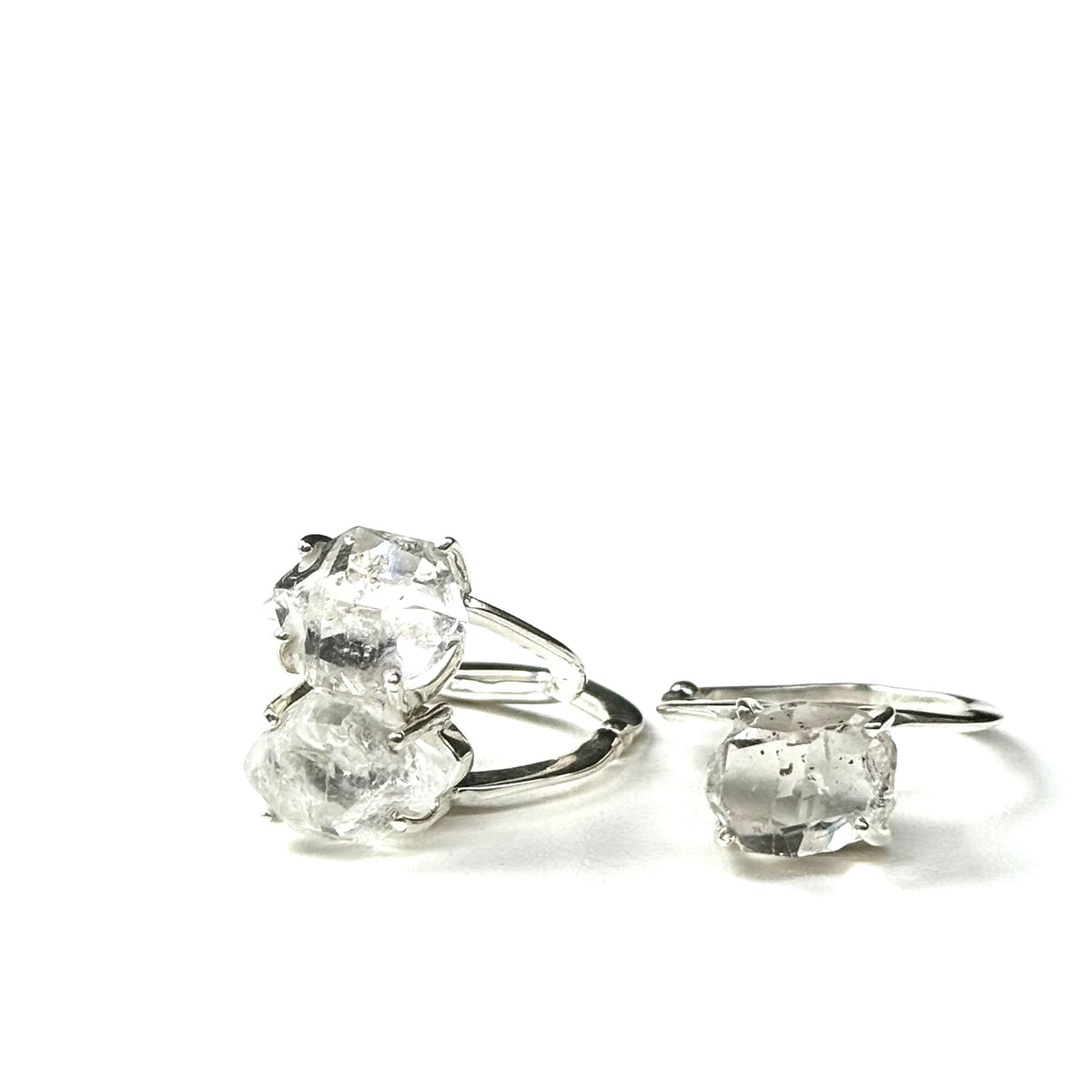 Herkimer diamond ring & ear cuff