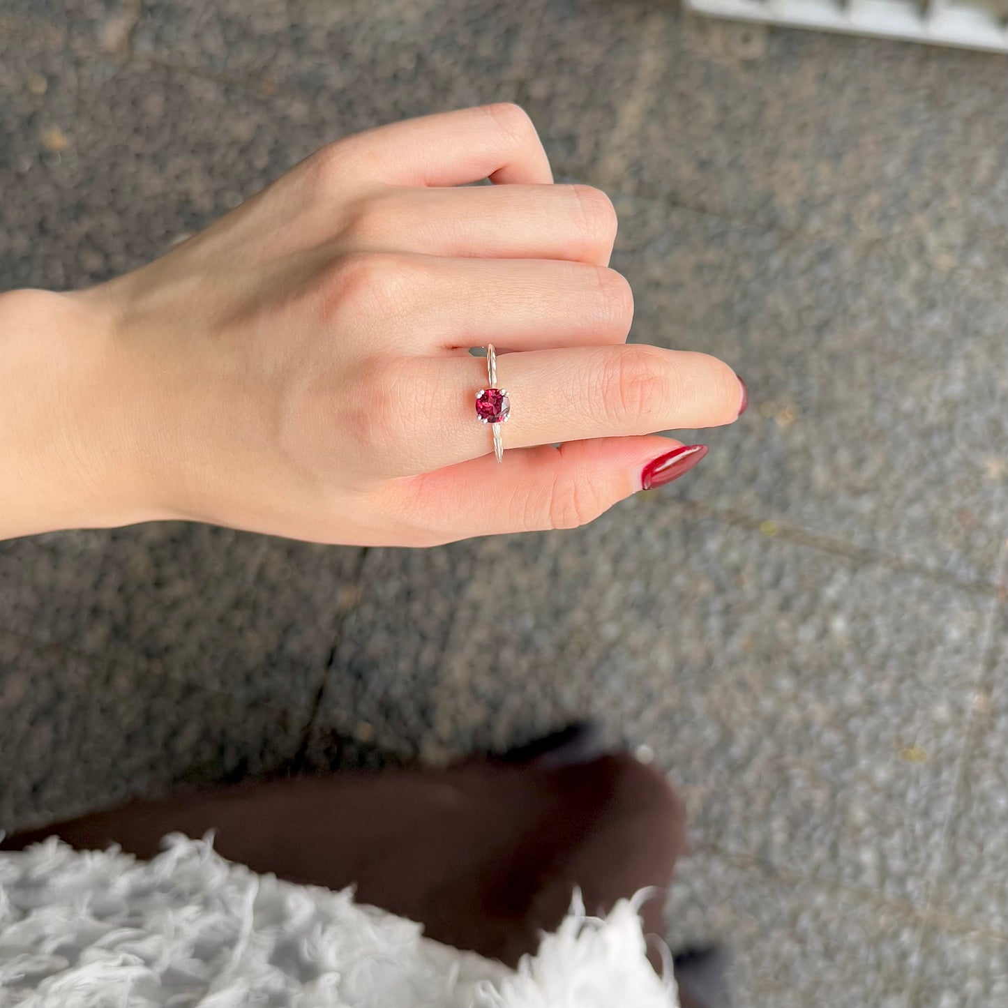 Heart design ring 〈Rohdolite  Garnet〉