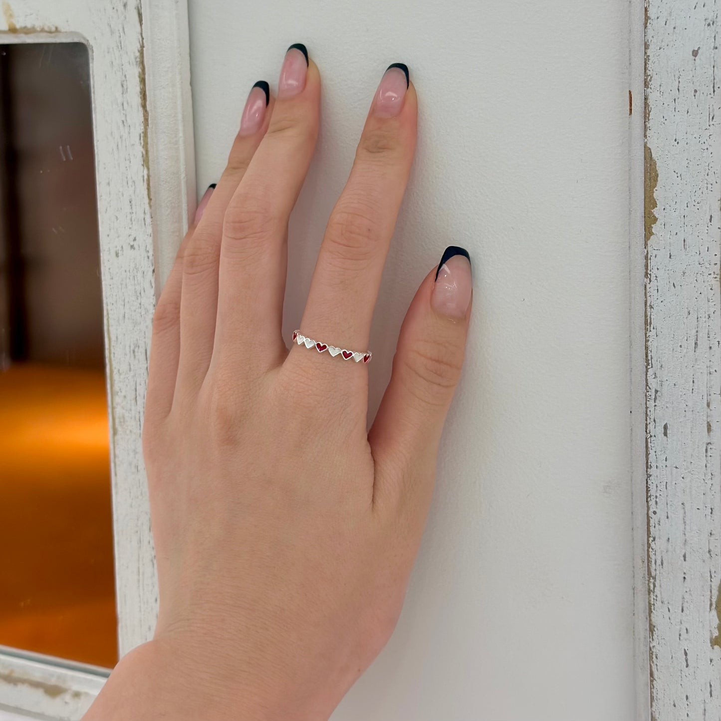 Heart enamel ring 1