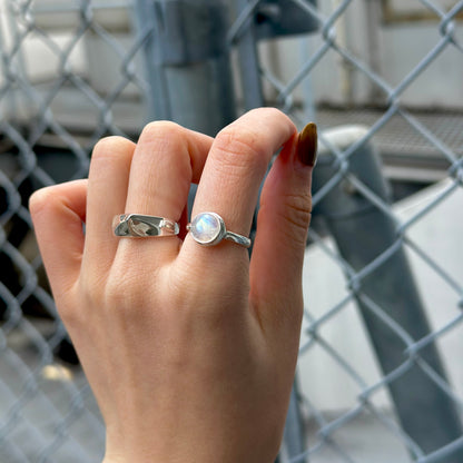 Rainbow Moonstone ring