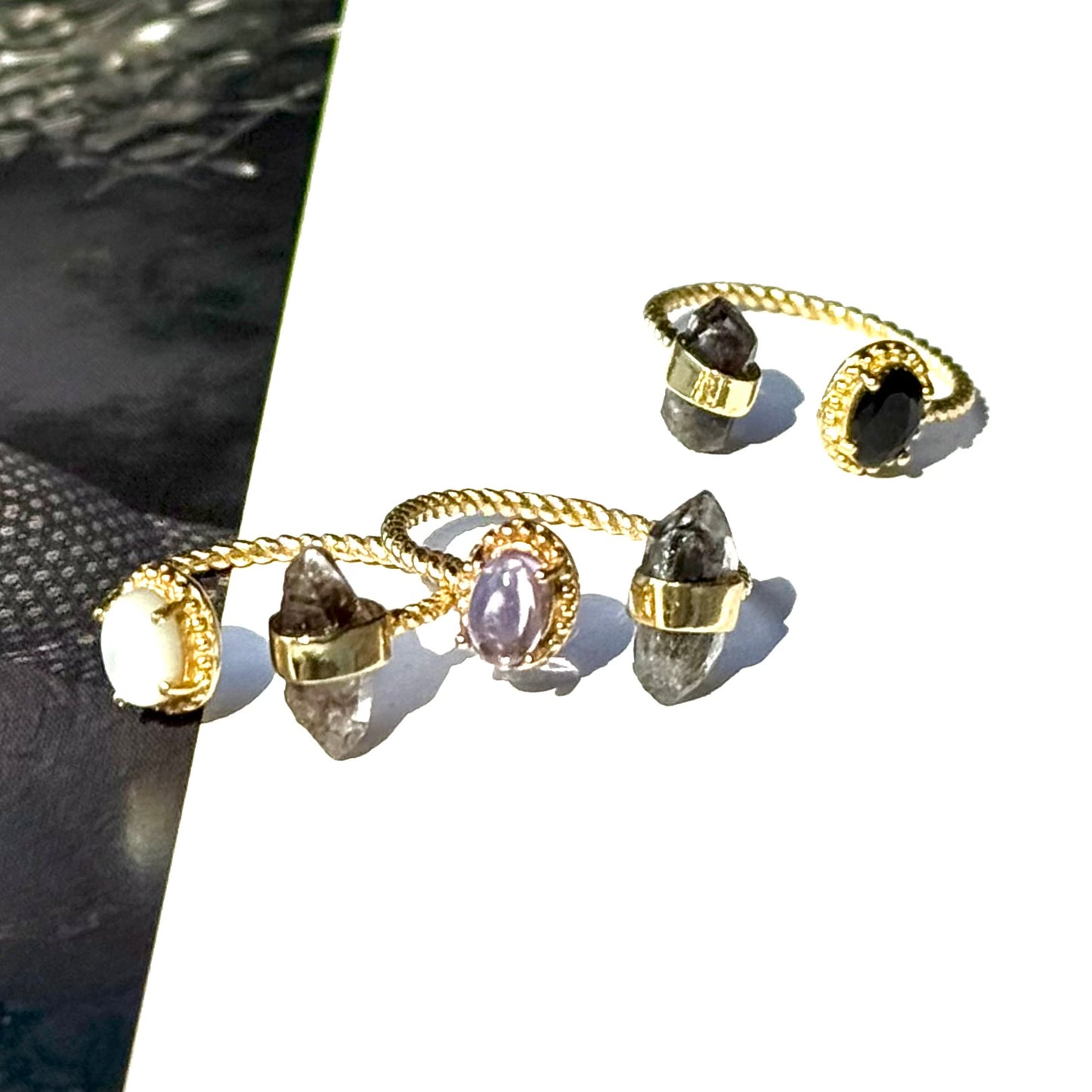 Brass 2stone ring 4