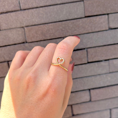 Brass Heart plain ring 5