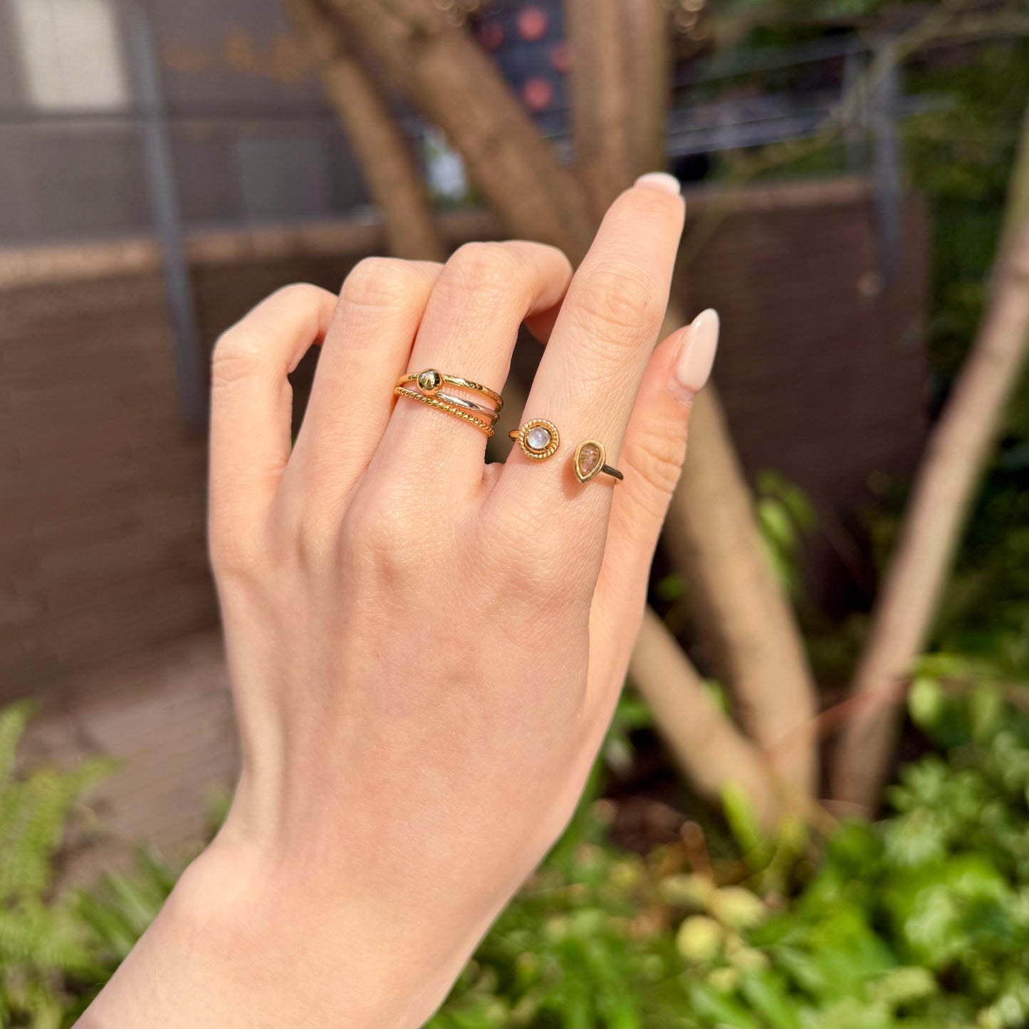 Brass 2stone ring 5