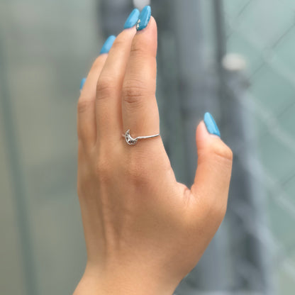 Moon plain ring 8