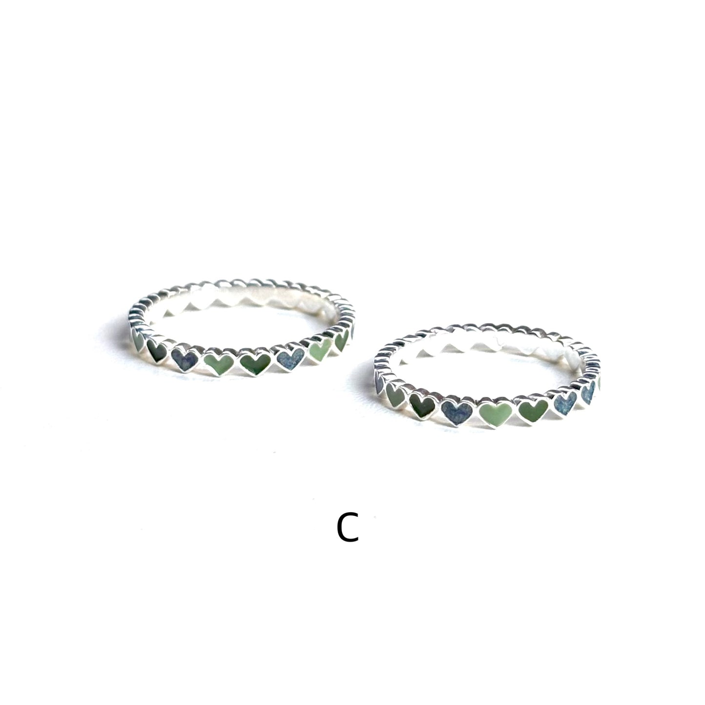 Heart enamel ring 7