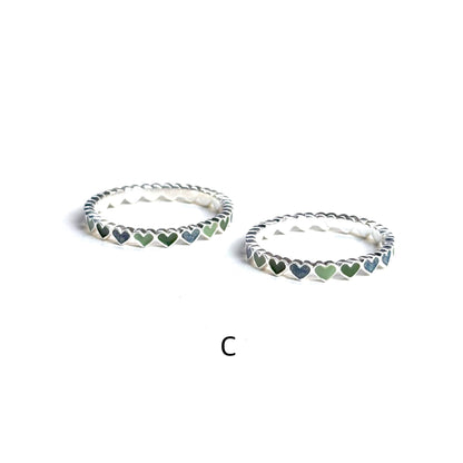 Heart enamel ring 7