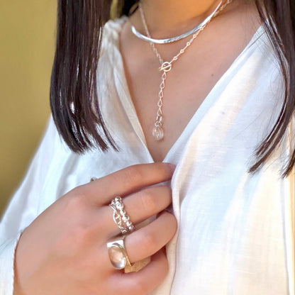 White topaz ring 16