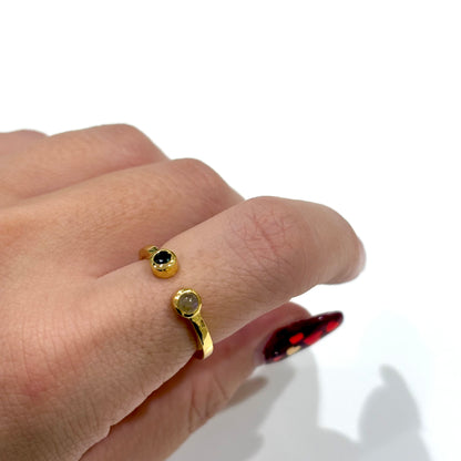 Brass 2stone ring 2
