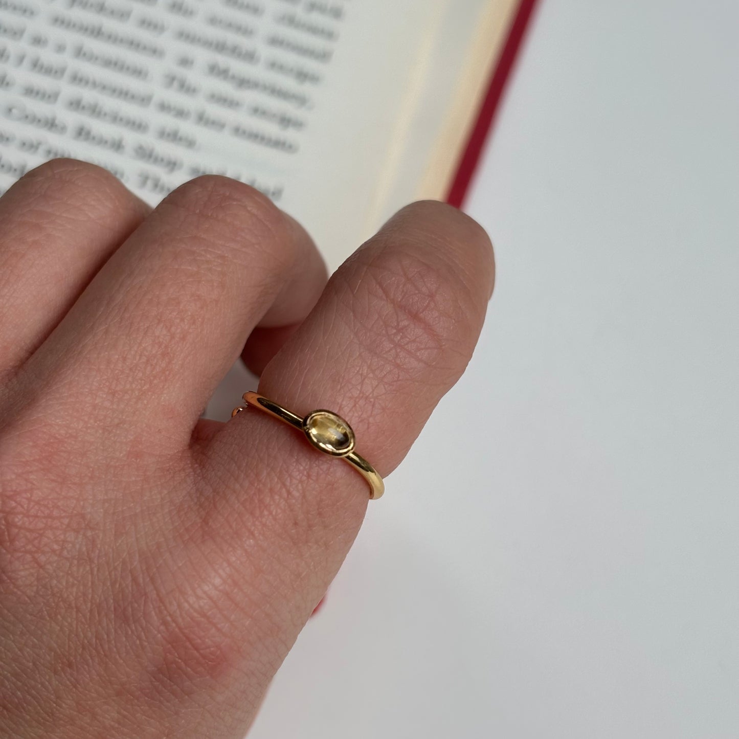 Brass petit ring〈Citrine〉