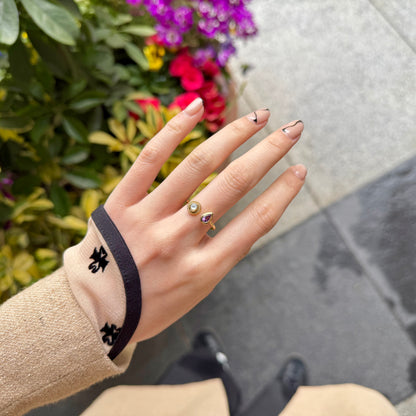 Brass 2stone ring 9