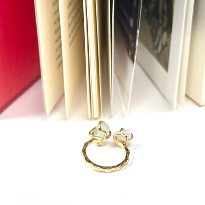 Brass 2stone ring 14