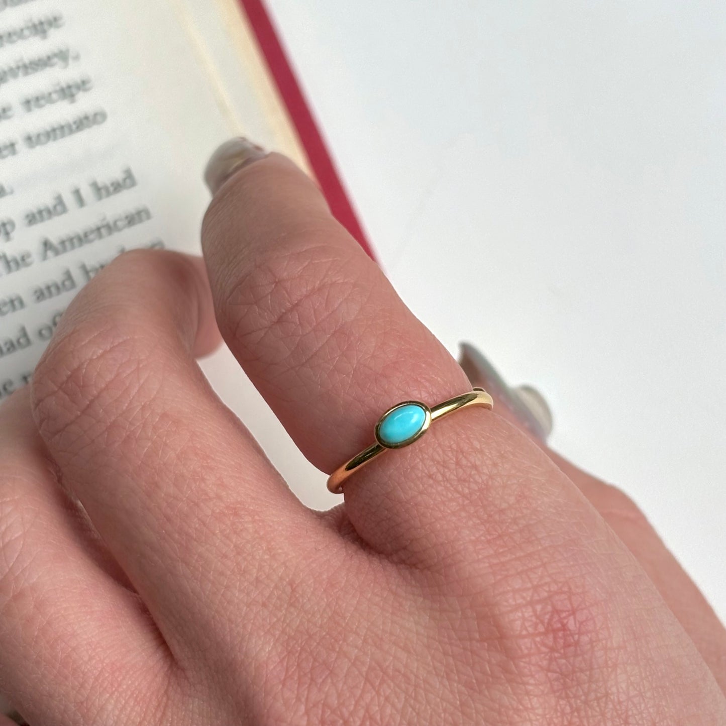 Brass petit ring〈Turquoise〉