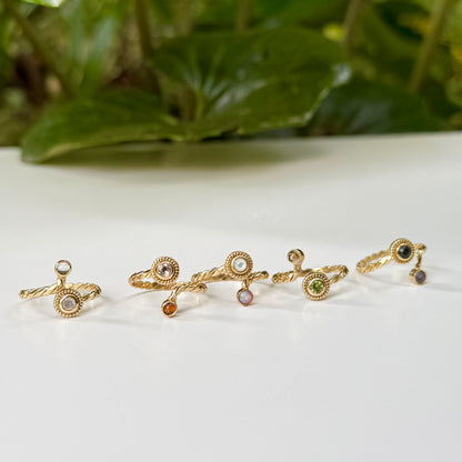 Brass 2stone ring 6