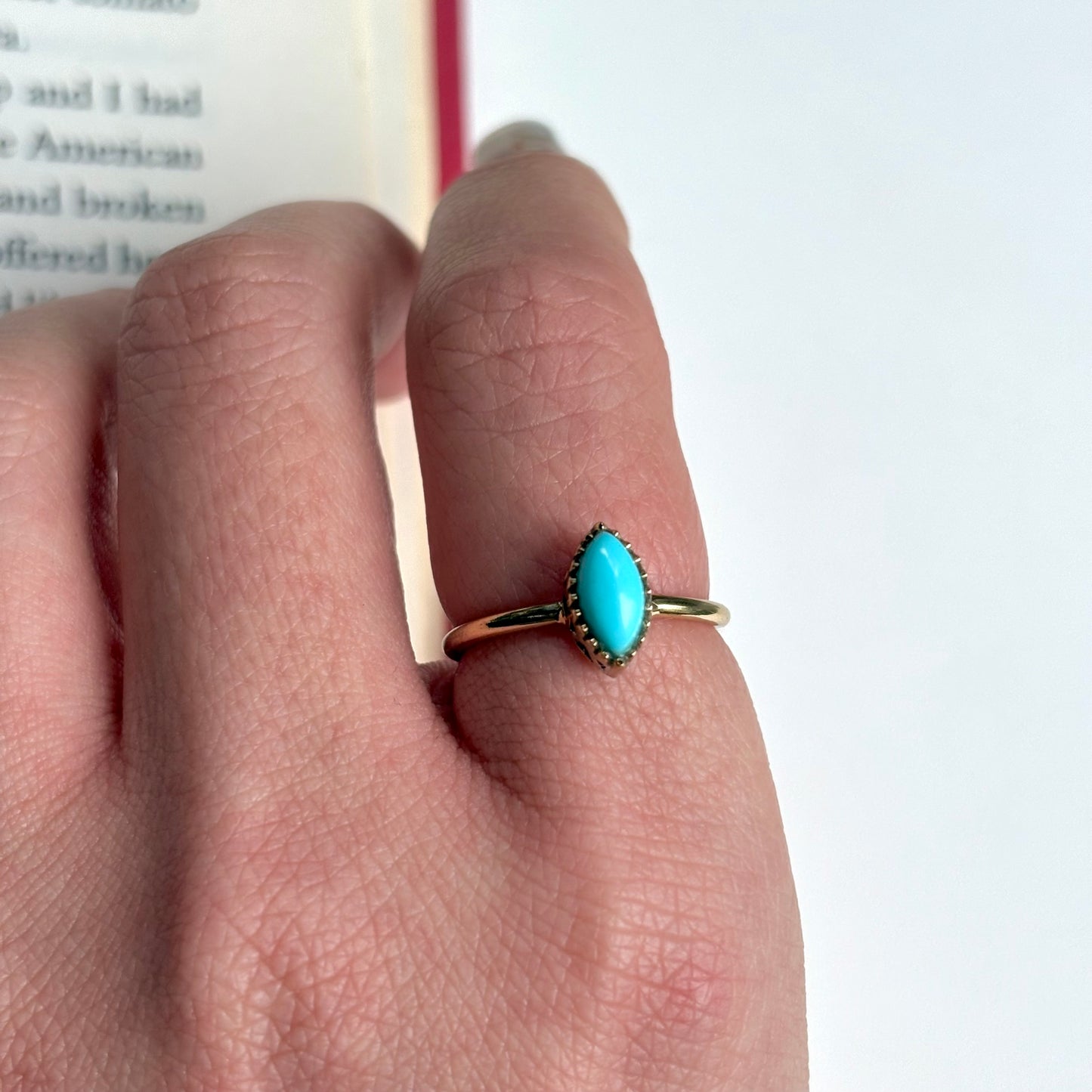 Brass petit ring〈Turquoise〉