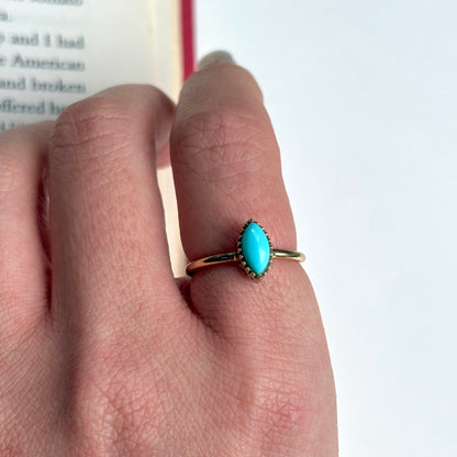 Brass petit ring〈Turquoise〉